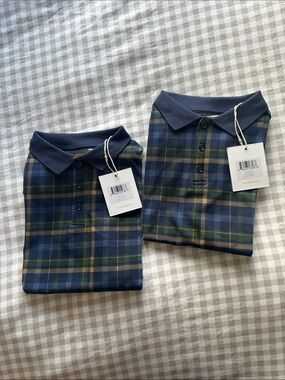 Analogie by Lil Legs plaid polo boys. Size 6&7